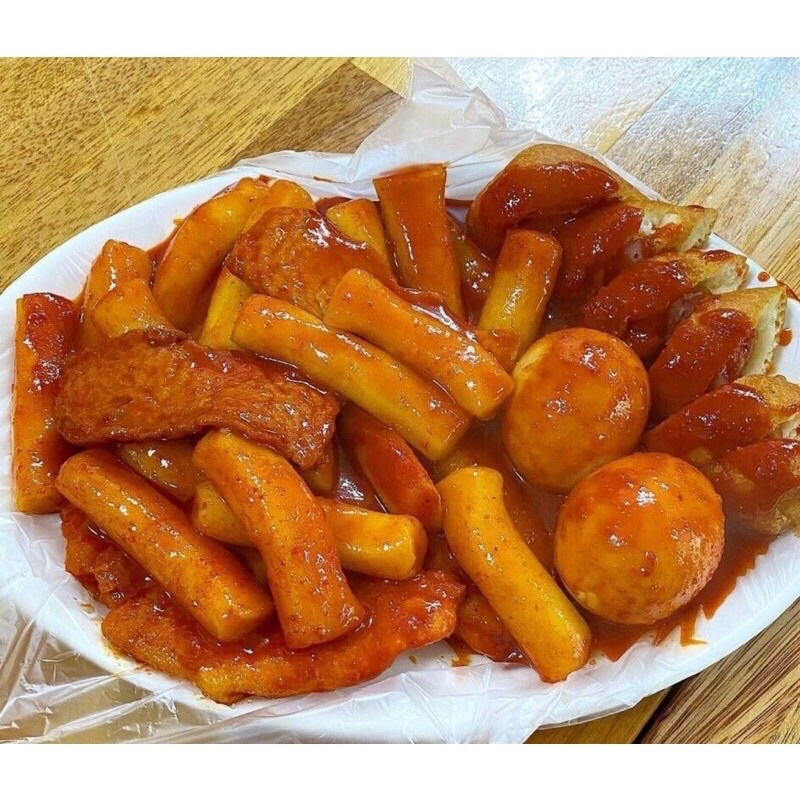 Set 500g bánh gạo tokkbokki kèm sốt , bánh gạo cay hàn quốc