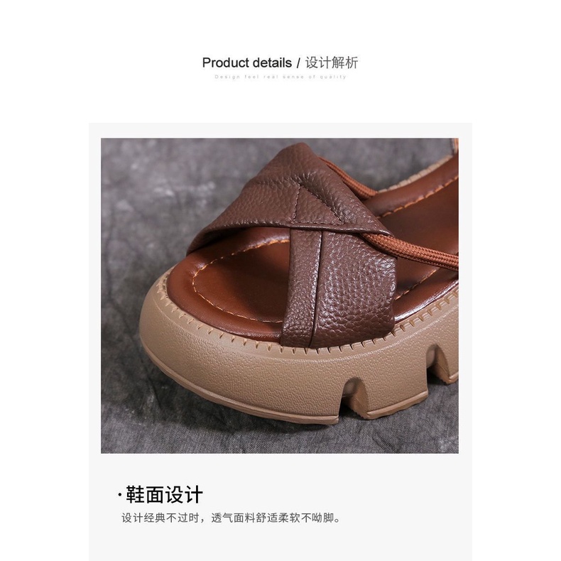 Sandal Cao Gót Đế Xuồng Mềm Bằng Da Thật Thời Trang Mùa Hè 2023 Dành Cho Bạn Nữ