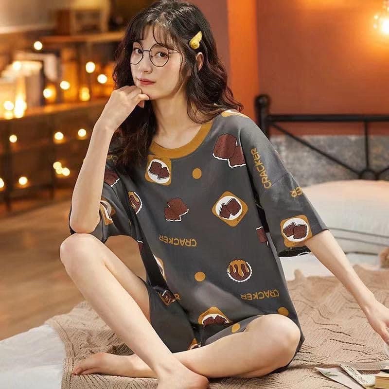 Bộ mặc nhà hàng oder quảng châu vải thun pha cotton mềm mịn,thoáng mát