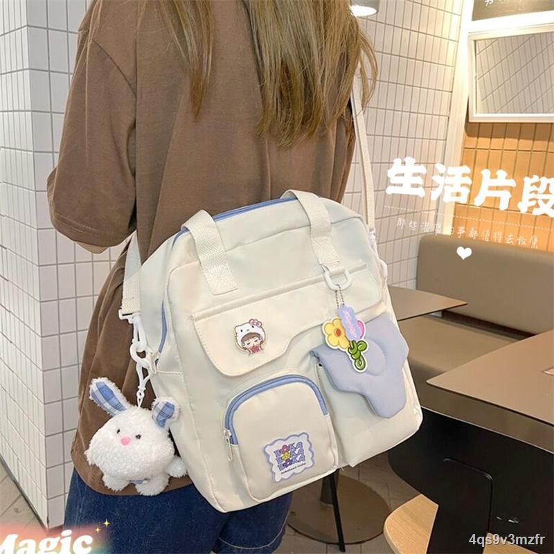 Túi vải nữ túi đeo vai đơn túi xách sinh viên mang theo túi sách sức chứa lớn Túi Messenger dễ thương túi khắc phục hậu