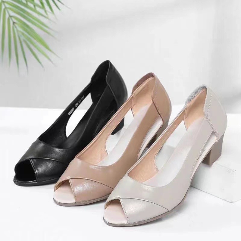 Giày Cao Gót Da Mềm Chống Trượt Thời Trang Mùa Hè 2023 Cho Nữ