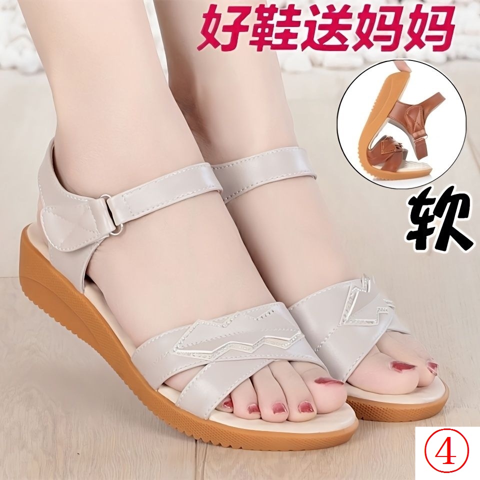 Giày Sandal Da Thật Đế Bằng Thời Trang Mùa Hè 2023 Cho Nữ
