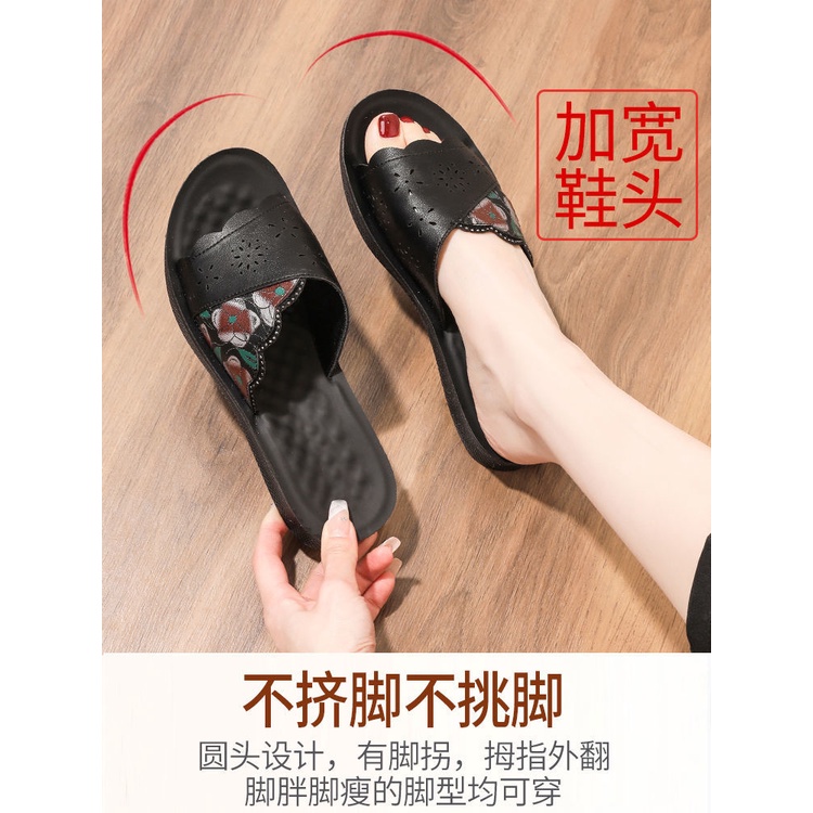 Giày Sandal Da Bò Thật Đế Mềm Chống Trượt Thời Trang Mùa Hè 2023 Cho Nữ