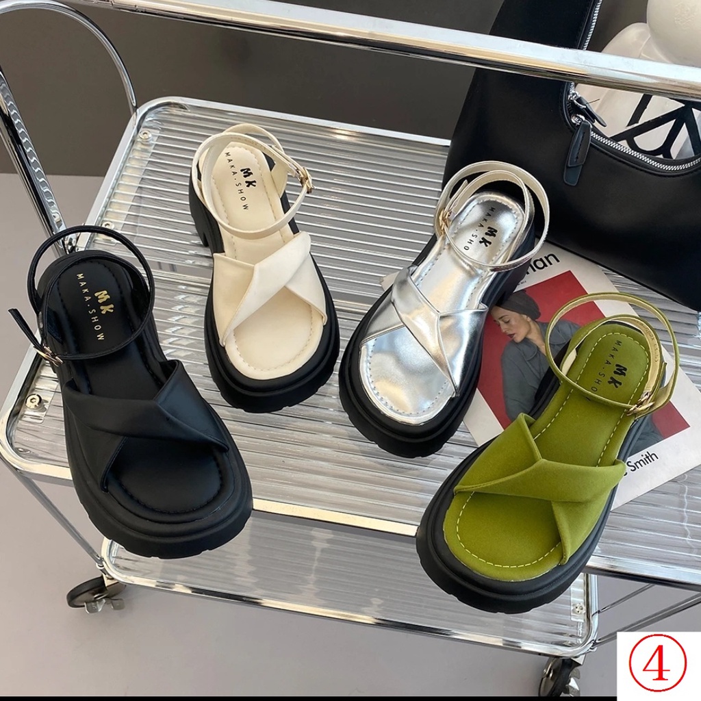One Giày Sandal Đế Dày Chống Trượt Phong Cách Retro Thời Trang Mùa Xuân 2023 Cho Nữ
