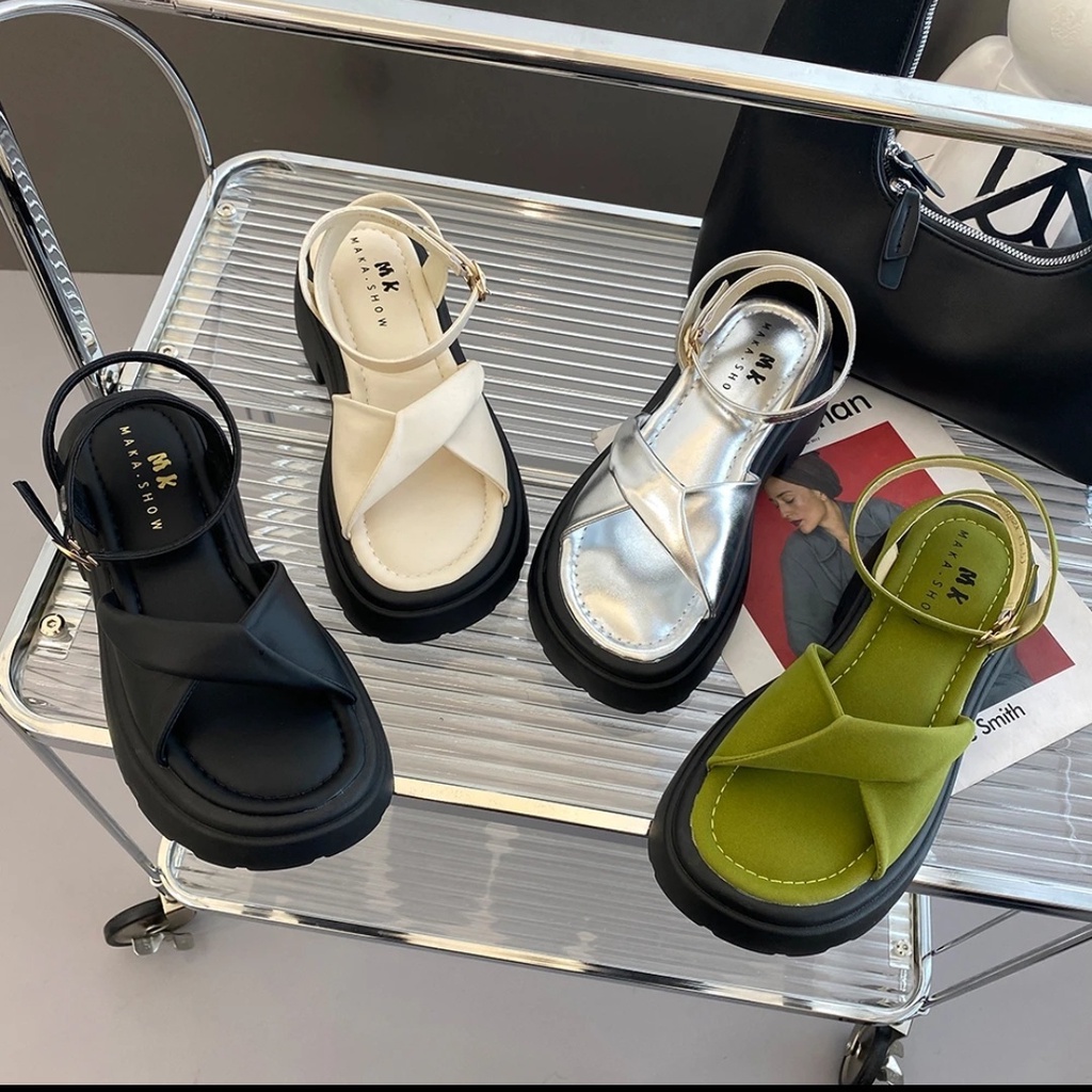 One Giày Sandal Đế Dày Chống Trượt Phong Cách Retro Thời Trang Mùa Xuân 2023 Cho Nữ