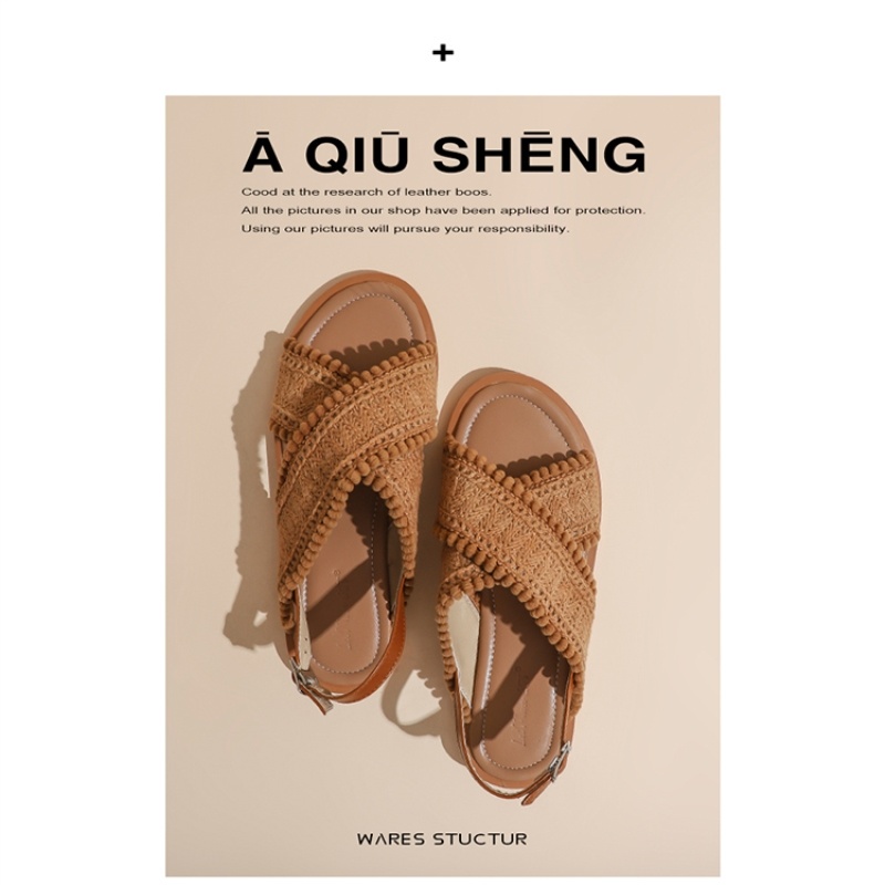 Giày Sandal Đế Bằng Phong Cách Dân Tộc Thời Trang Mùa Hè 2022 Dành Cho Bạn Nữ