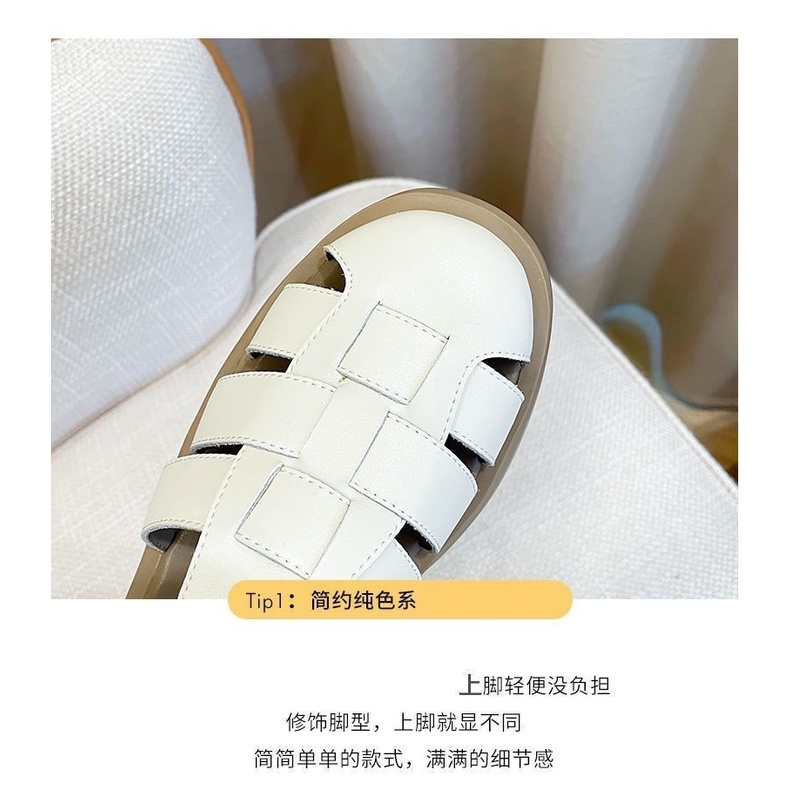 Sandal Hở Ngón Đế Phẳng Bằng Da Thuộc Thời Trang Mùa Hè 2023 Dành Cho Bạn Nữ