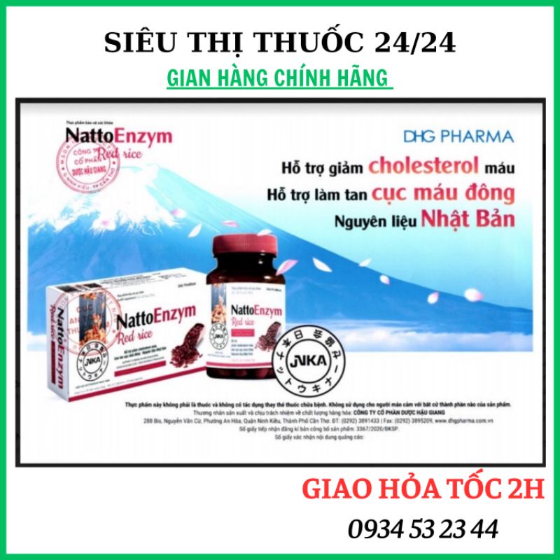 Nattoenzym Red Rice ⚡ CHÍNH HÃNG ⚡ Viên Uống Hỗ Trợ Ngừa Đột Quỵ Và Tan Cục Máu Đông