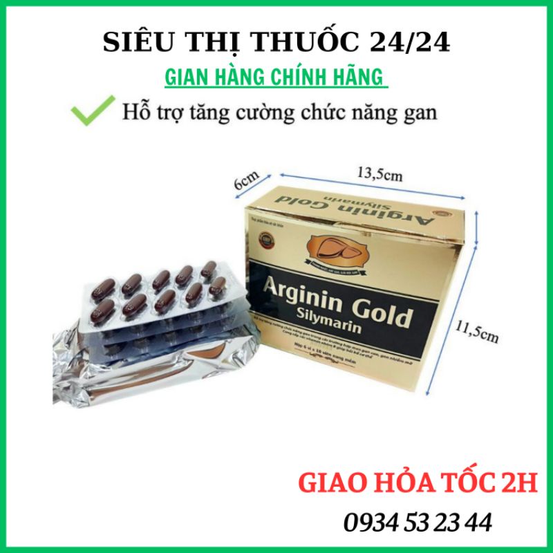 Viên uống ARGININ GOLD SILYMARIN ⚡ CAM KẾT CHÍNH HÃNG ⚡ Viên uống hỗ trợ thải độc gan, thanh nhiệt