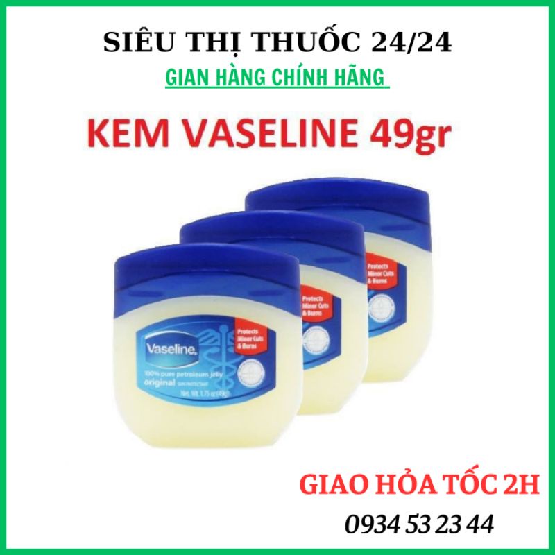Dưỡng da Vaseline 49g ⚡ CAM KẾT CHÍNH HÃNG ⚡ Sáp dưỡng Vaseline đa năng - dưỡng ẩm vùng da bị khô, bong tróc