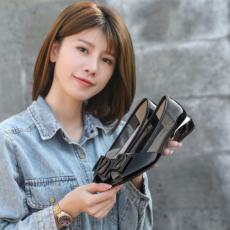 Giày Sandal Gót Vừa Mềm Dày Dặn Hở Mũi Thời Trang Mùa Hè 2022 Cho Nữ