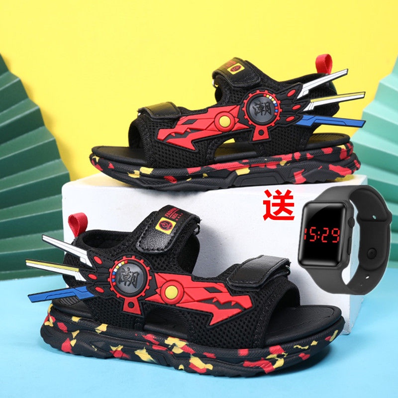 ►Giày sandal bé trai đế mềm chống trượt 2023 mùa hè mới cho học sinh cấp 2 và lớn giày đi biển trẻ em bé trai ABC