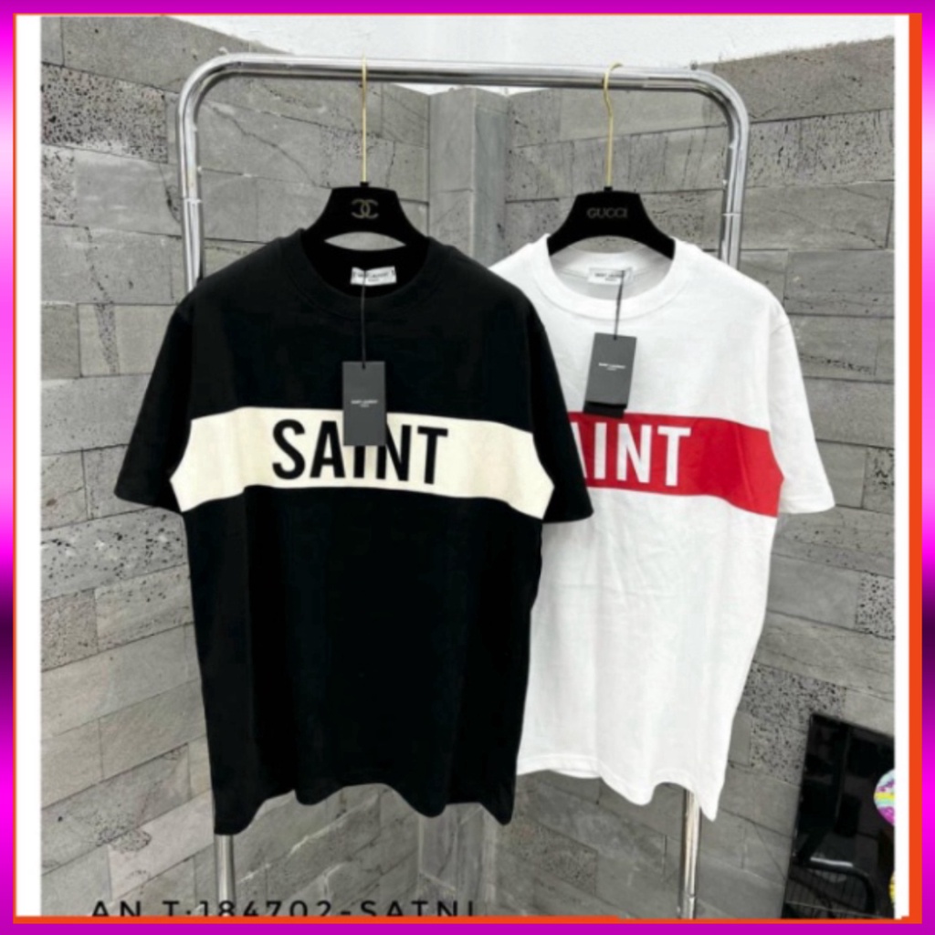Áo Phông In Chữ SAINT , Áo Thun Nam Tay Lỡ Unisex Form Rộng Cao Cấp 100% Thấm Hút Mồ Hôi Hot Trend 2023 1 1