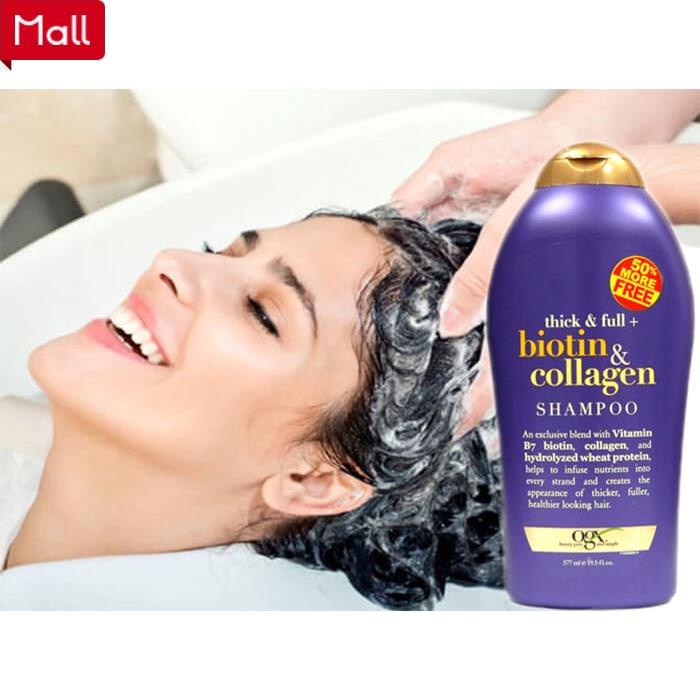 Cặp dầu gội xả BIOTIN&COLLAGEN tím OGX 577ml 13fl.oz giúp tóc suôn mượt giảm gãy rụng new 2023 _Shopee Mall