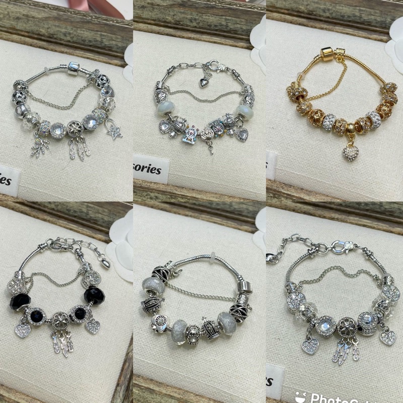 VÒNG TAY PANDORA FULL CHARM PHA LÊ (NHIỀU MÀU)