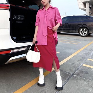Chân váy dáng dài phối nút xẻ đùi Desi - NAYEM