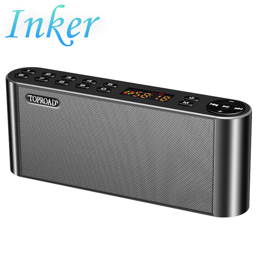 TOPROAD HIFI Bluetooth Loa di động không dây siêu trầm loa kép với micrô TF FM Radio USB