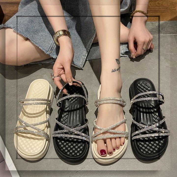ℳℴ𝓂ℴ 𝒮𝒽ℴ𝓅 ♥ Dép nữ đính đá hàng cao cấp chuẩn loại 1 nữ tính nhẹ nhàng đơn giản đẹp mẫu mới cực xinh đi học đi chơi