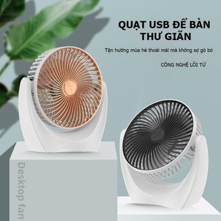 Quạt tích điện - quạt mini để bàn lồng quay 360 có cổng usb