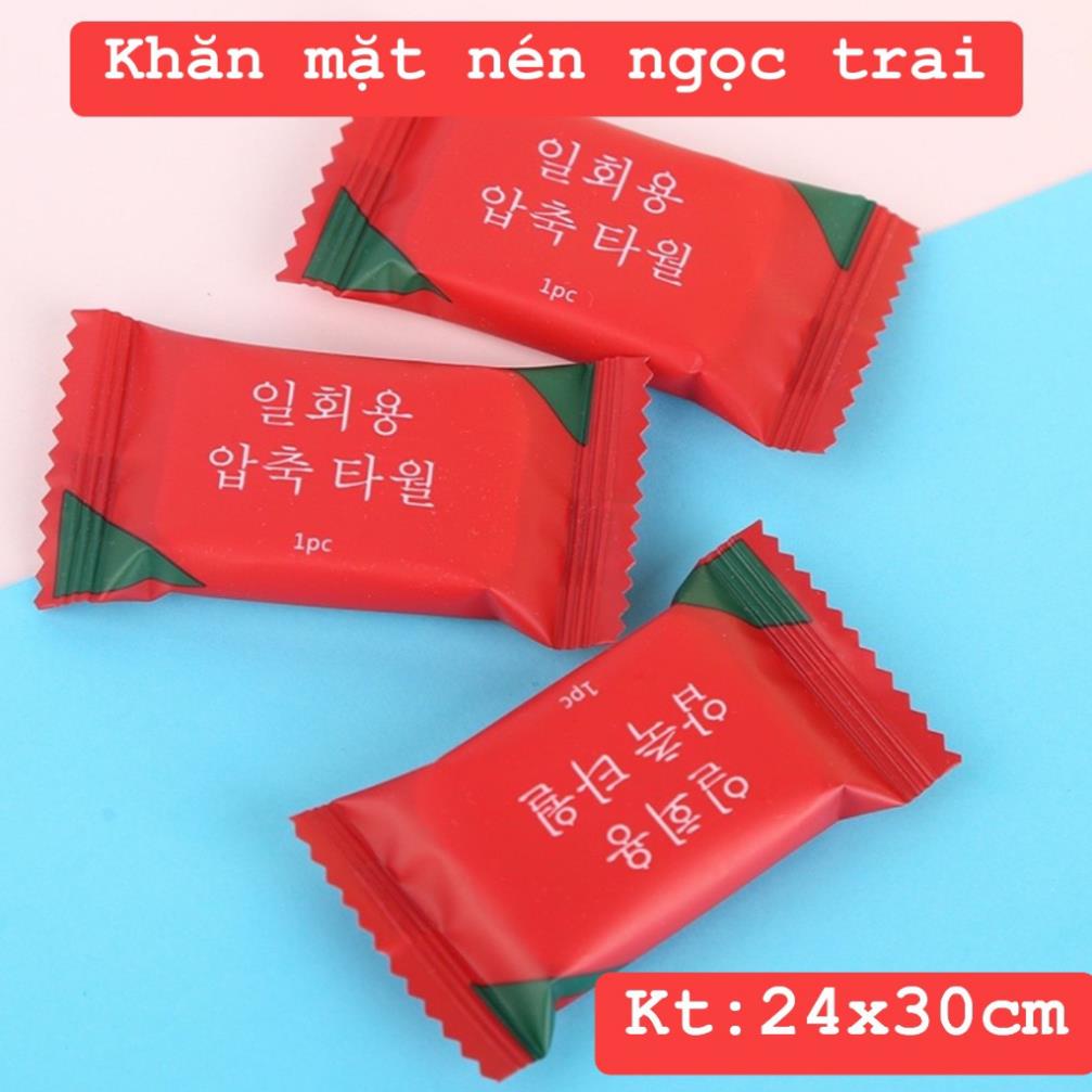 Combo Túi 50 viên Khăn lau mặt dạng nén, khăn mặt khô tiện lợi .