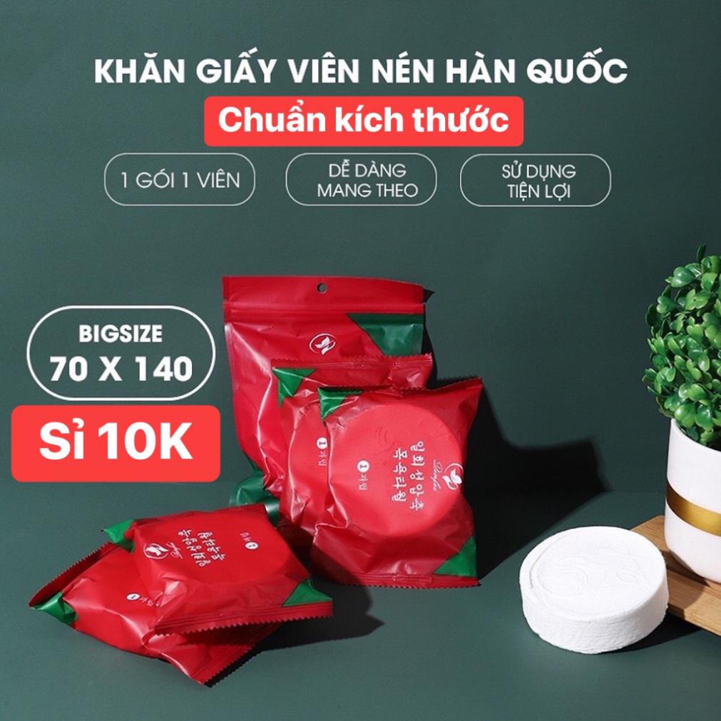 Combo Túi 50 viên Khăn lau mặt dạng nén, khăn mặt khô tiện lợi .