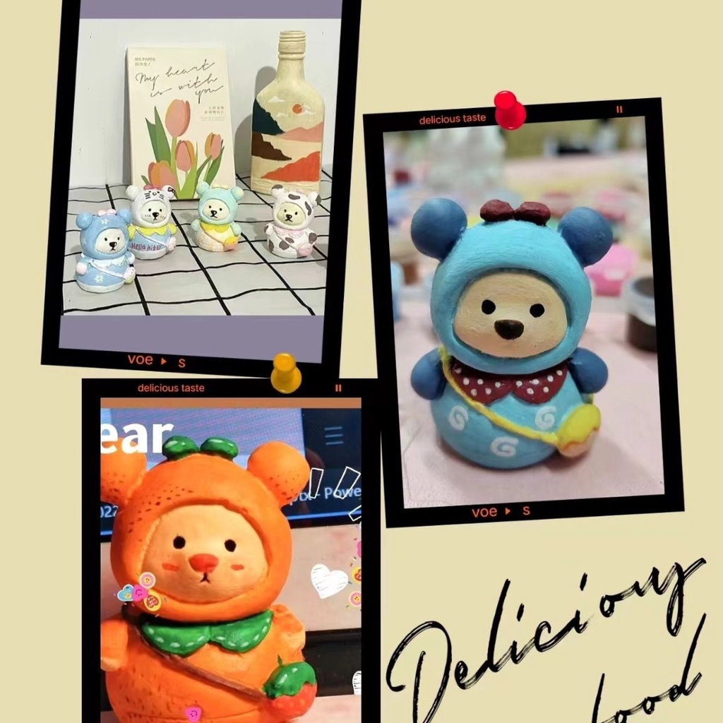 Khuôn Tô Màu Ba Chiều Hình Gấu 3D DIY