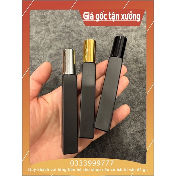 Combo 10 chai 10ml thủy tinh màu đen