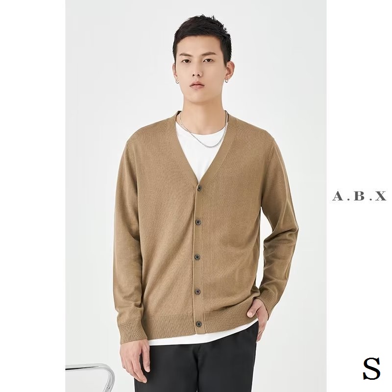 Áo Khoác Cardigan Cổ Chữ V Màu Sắc Đơn Giản Cho Nam