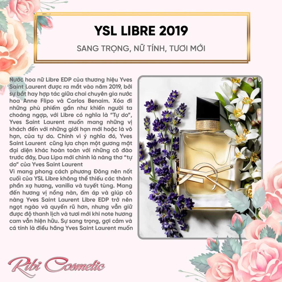 Nước Hoa Nữ 𝒀𝑺𝑳 Libre 2019 Edp - Mùi Hương Rosé Blackpink - Ribicosmetics chiết 10ml chính hãng | BigBuy360 - bigbuy360.vn