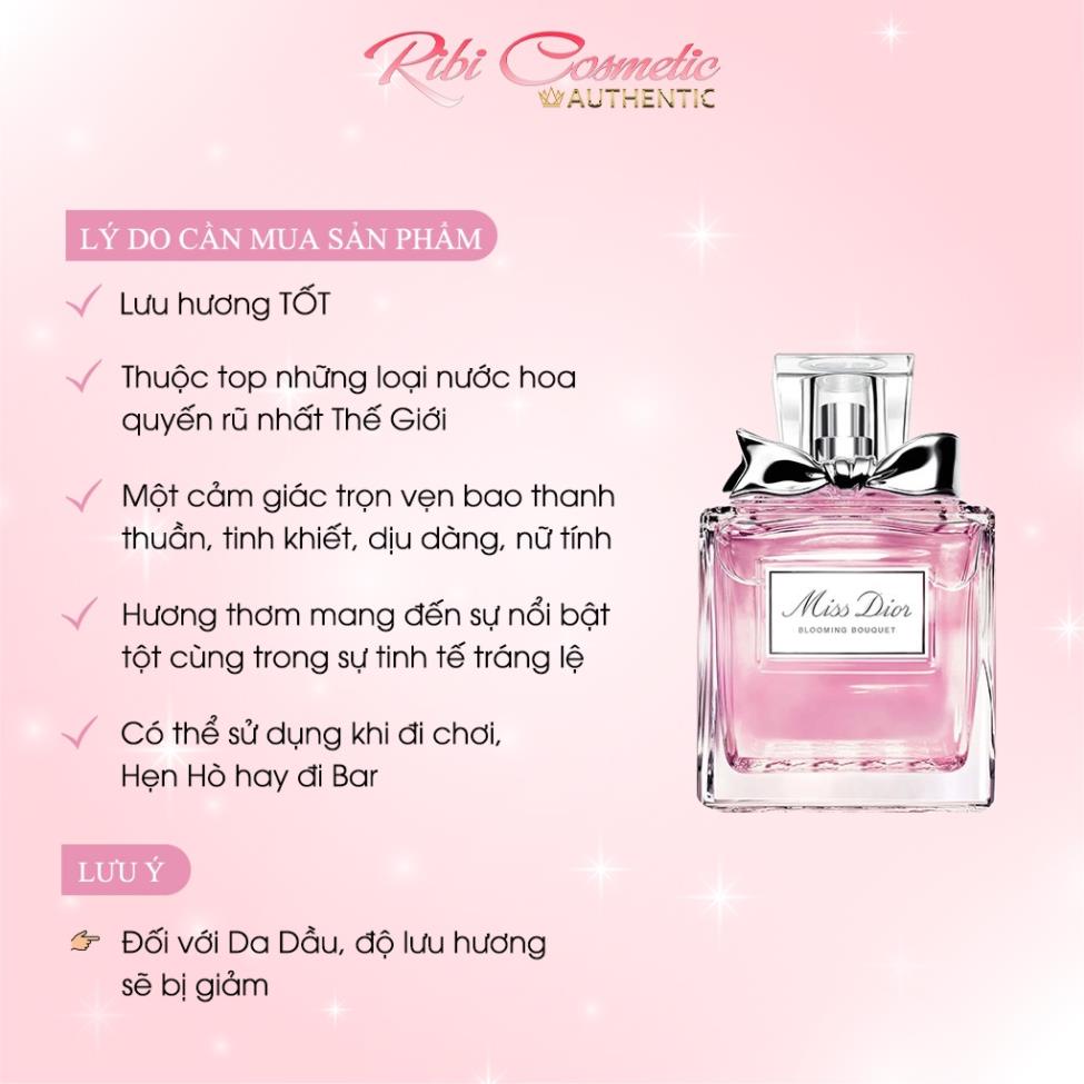 Nước Hoa Nữ Miss Dior Blooming Bouquet Edt - Mùi Hương Yêu Thích Của Jisoo Blackpink Ribicosmetics chiết 10ml chính hãng | BigBuy360 - bigbuy360.vn