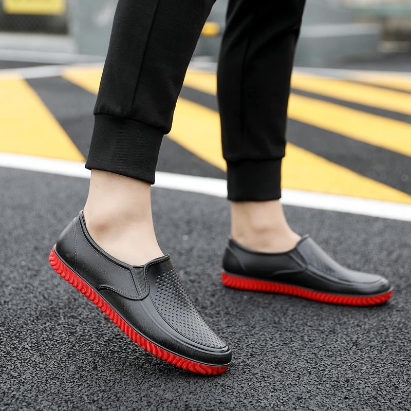 Giày Bốt Đi Mưa Cổ Thấp Lót Nhung cotton Chống Trượt / Thấm Nước Giữ Ấm Cho Nam