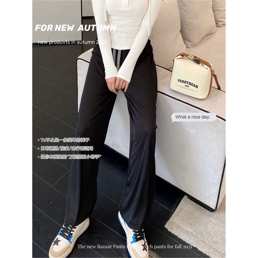 Jiashucheng Quần Lụa Lạnh Mỏng Ống Rộng Lưng Cao Nhiều Màu Sắc Mùa Hè