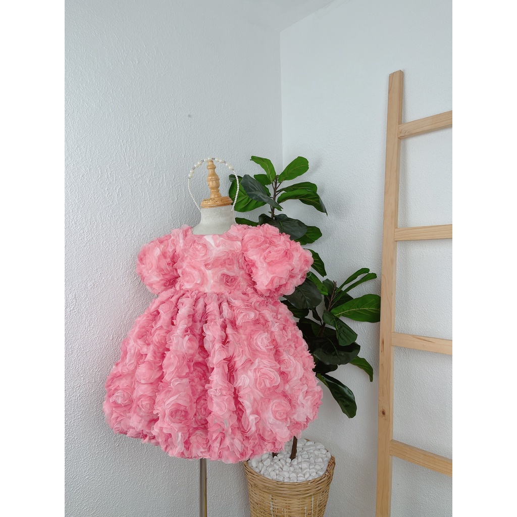 Đầm công chúa cho bé gái Tutupetti hoa hồng đáng yêu