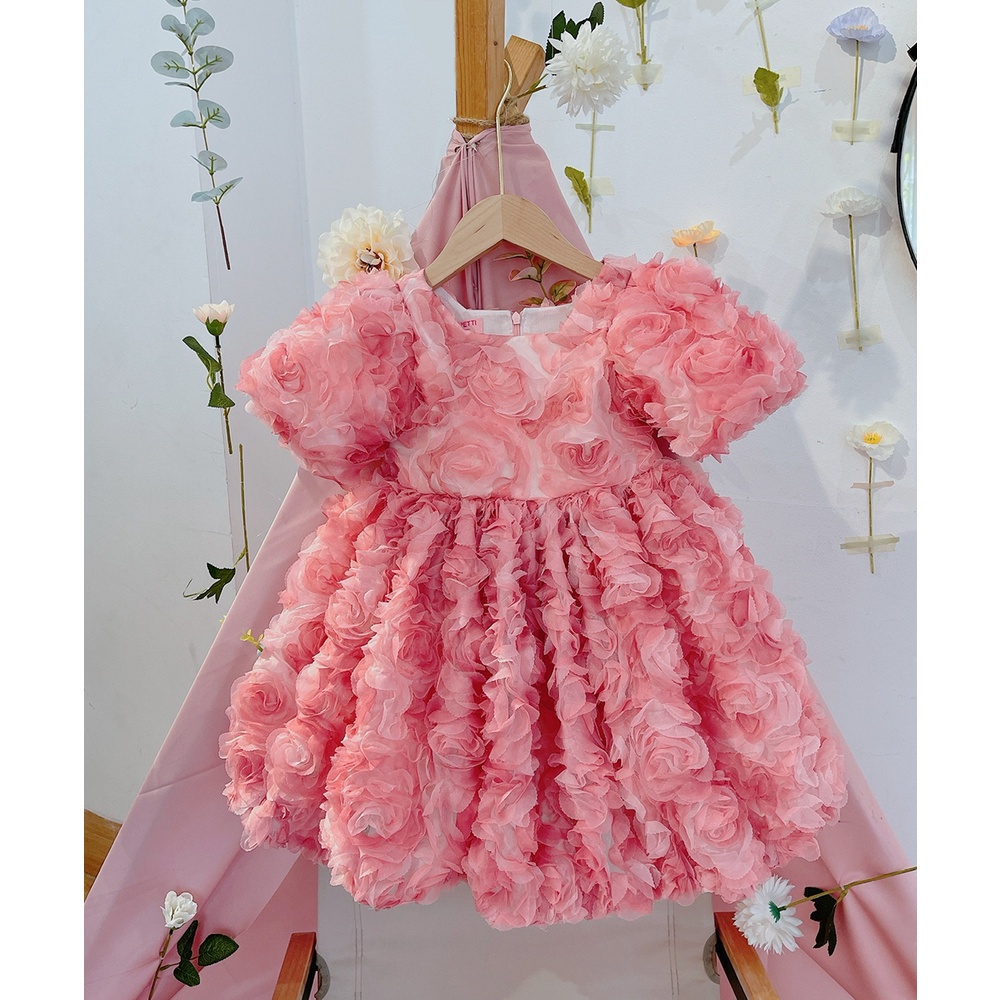 Đầm công chúa cho bé gái Tutupetti hoa hồng đáng yêu