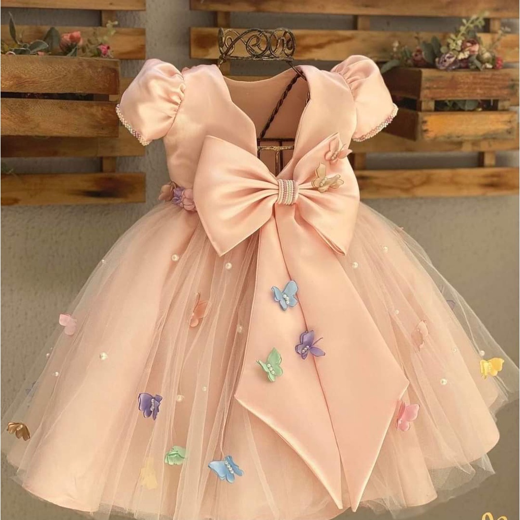 Đầm công chúa đính nơ hoa Tutupetti điệu đà