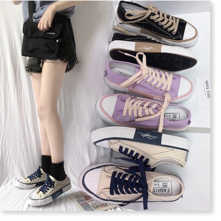 ℳℴ𝓂ℴ 𝒮𝒽ℴ𝓅 ♥ Giày thể thao nữ dáng cơ bản 3 màu siêu trend chữ ký Jinai - Sẵn Kho