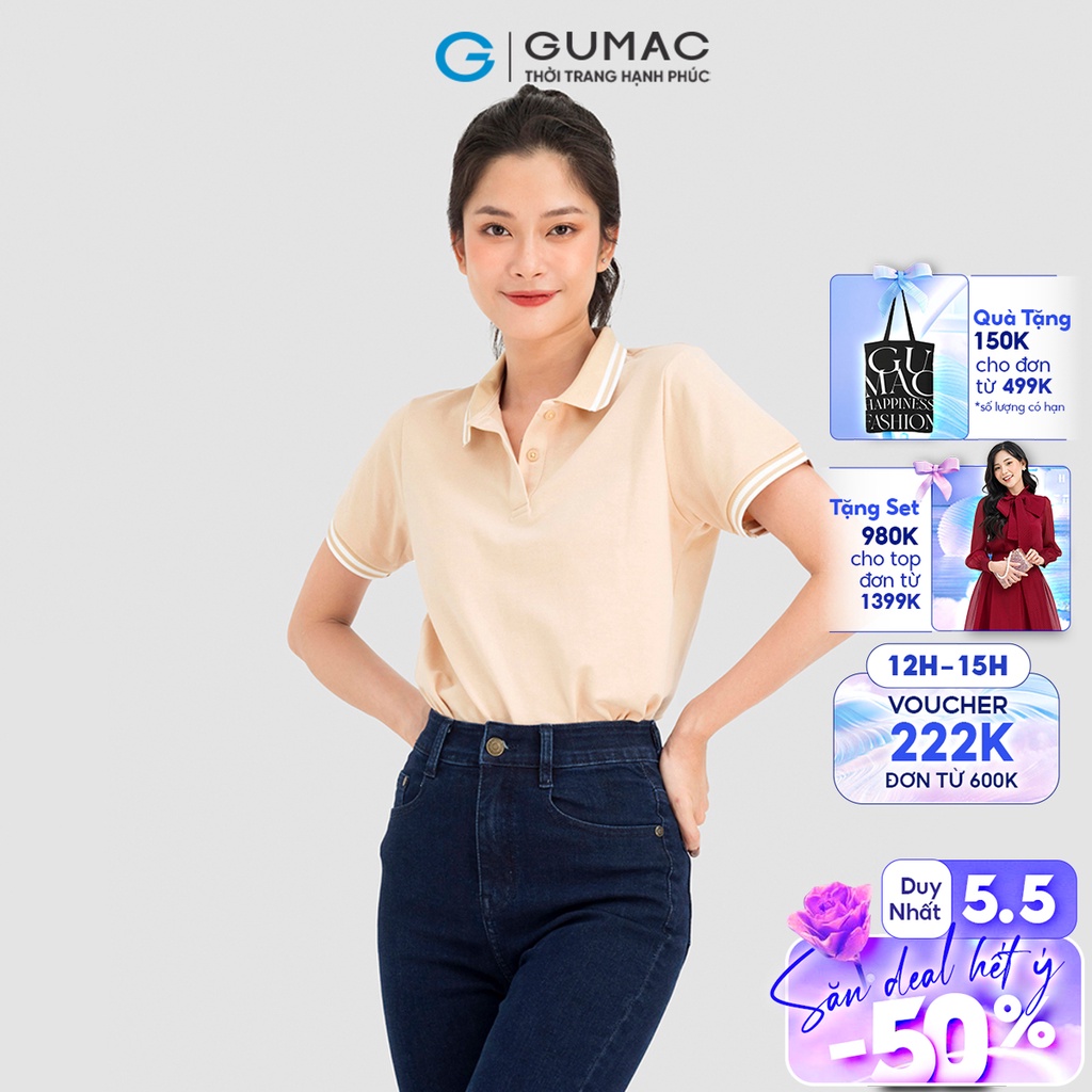 Áo Polo Nữ Thời Trang Gumac ATC08032 Phối Bo Sọc Nhiều Màu | BigBuy360 - bigbuy360.vn