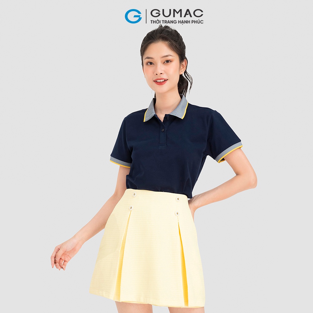 Áo Polo Nữ Thời Trang Gumac ATC08028 Phối Bo Vải Cá Sấu Nhiều Màu | BigBuy360 - bigbuy360.vn