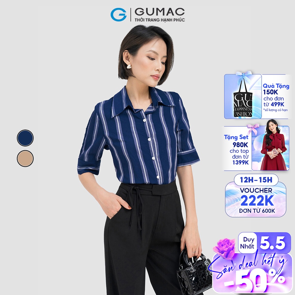 Áo kiểu tay xếp ly GUMAC LAD0405