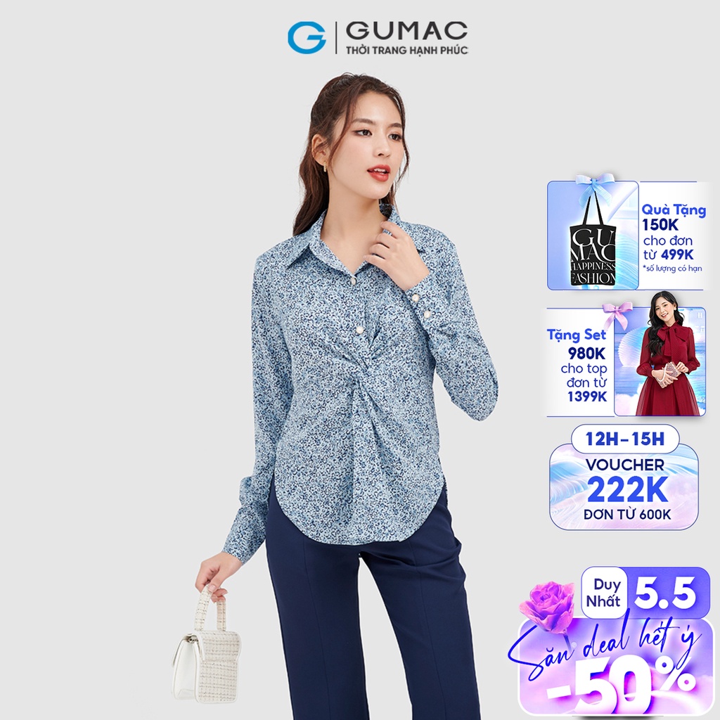 Áo sơ mi nữ kiểu thời trang GUMAC cá tính AC09090