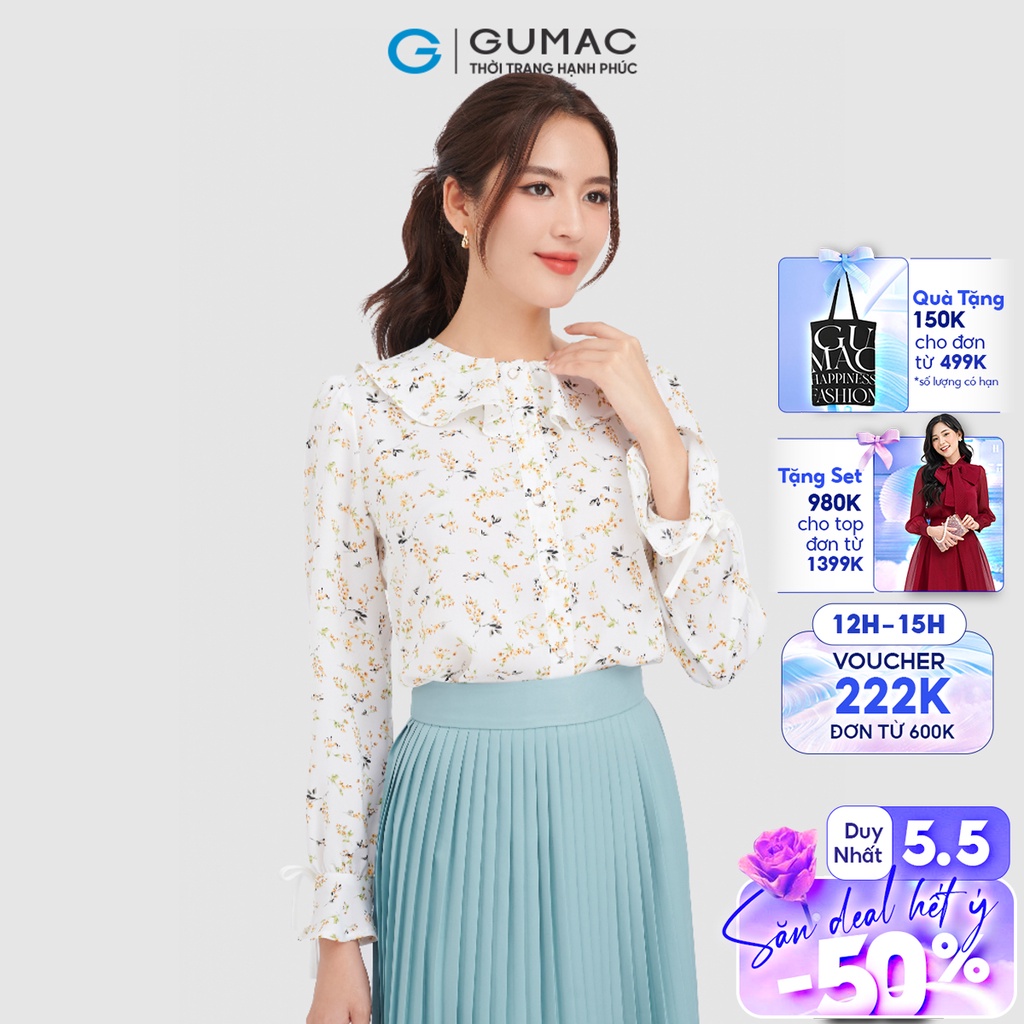 Áo Xếp Ly Viền Bèo Thời Trang Gumac AC08128