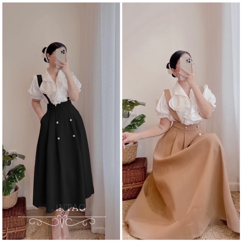 SET ÁO SƠ MI BÈO + YẾM VÁY