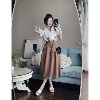 SET ÁO SƠ MI BÈO + YẾM VÁY