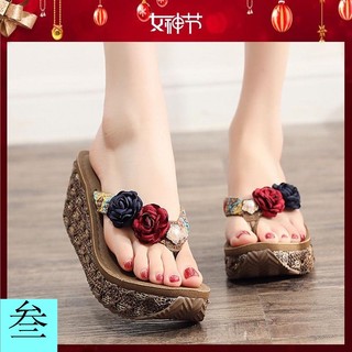 Dép Xỏ Ngón Cao Gót Đế Dày Chống Trượt Thời Trang Đi Biển Mùa Hè Dành Cho Nữ