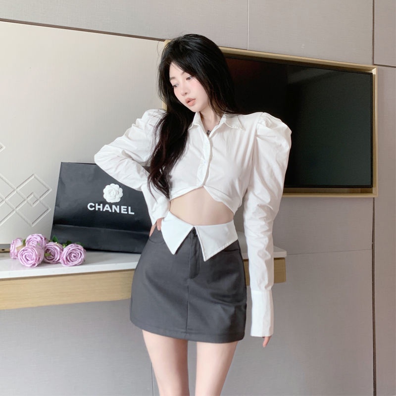 Jiashucheng Chân Váy Lưng Cao Phối Màu Thời Trang Hàn Quốc Mới Cho Nữ