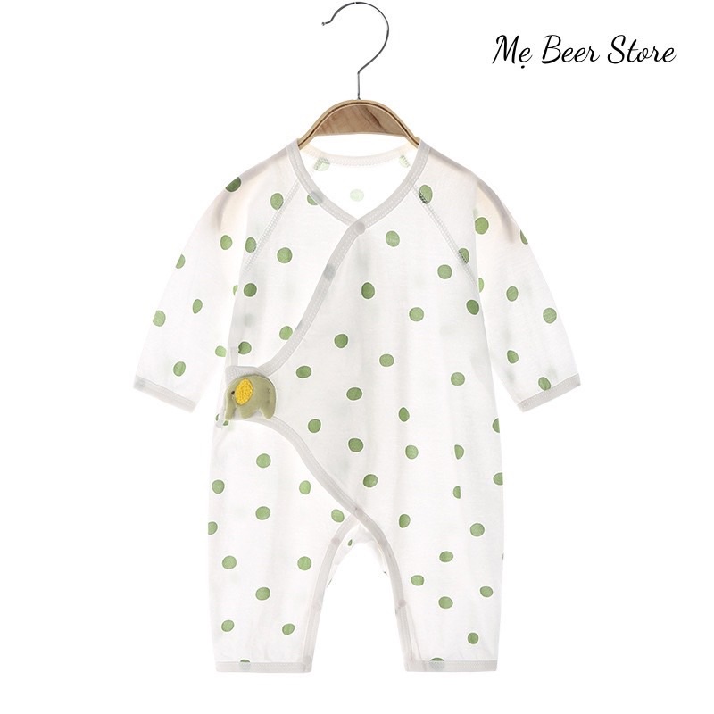 Bodysuit dài tay cho bé sơ sinh mặc mùa hè, bodysuit bé trai bé gái vải cotton cao cấp mỏng mát mặc 