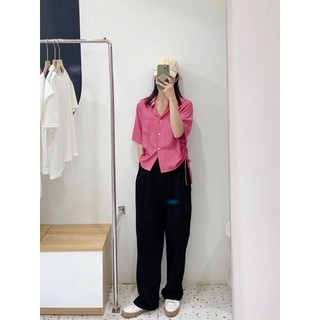 Áo sơ mi cộc tay buộc eo SM14