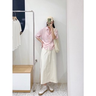 Áo sơ mi cộc tay buộc eo SM14