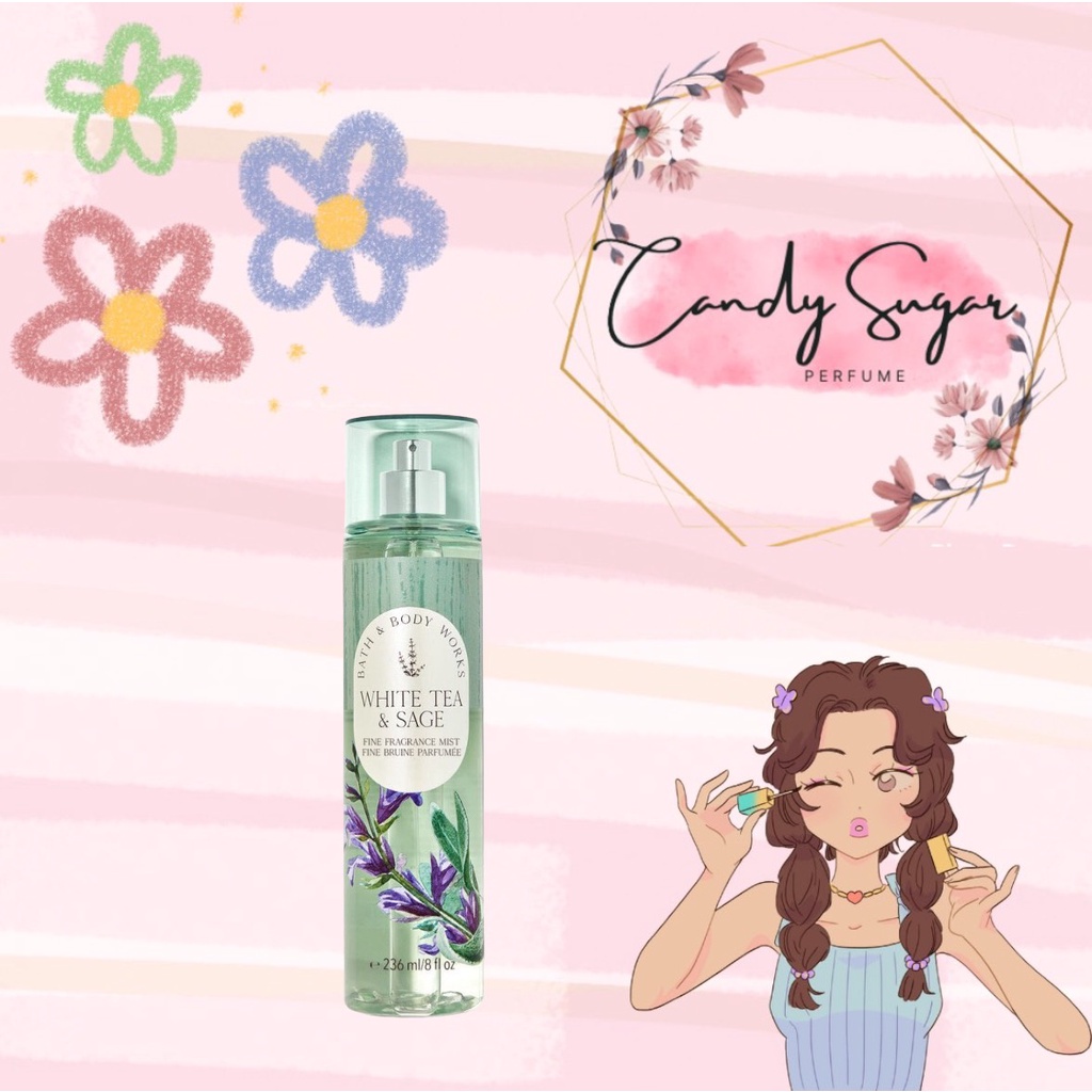Xịt Thơm Toàn Thân White Tea & Sage Bath and Body Works Mist 30ml/50ml/100ml
