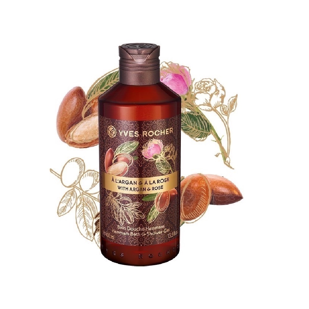 Combo 2 Sữa Tắm Yves Rocher Argan Rose Peals Bath And Shower Gel 400ml